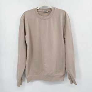 Bolongaro Trevor Crewneck Sweatshirt Beige Size S Long‎ Sleeve Ribbed Trim